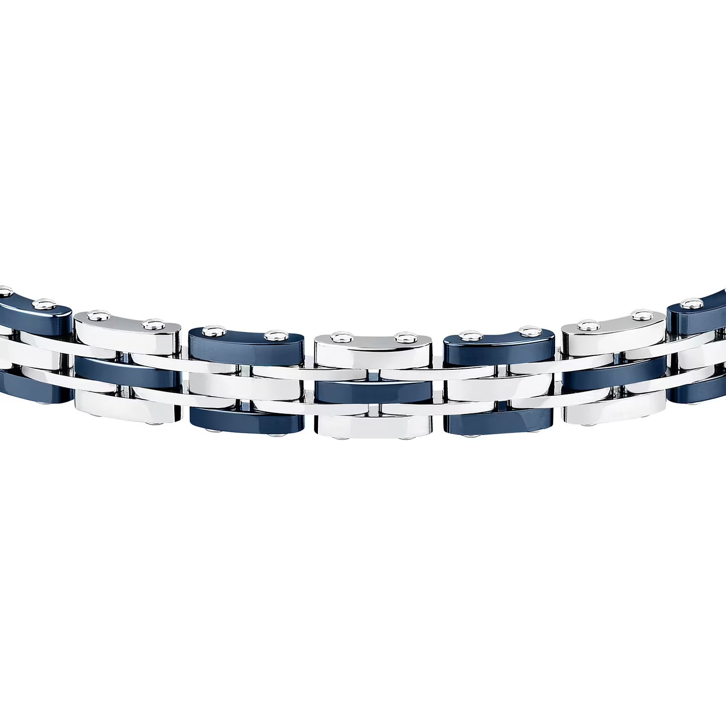 Bracciale Sector Uomo Acciaio Ceramica Blu Maglia Larga _SAFR49