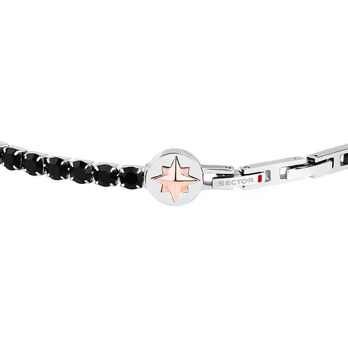 Bracciale Sector Uomo Acciaio Tennis Nero _SANN65