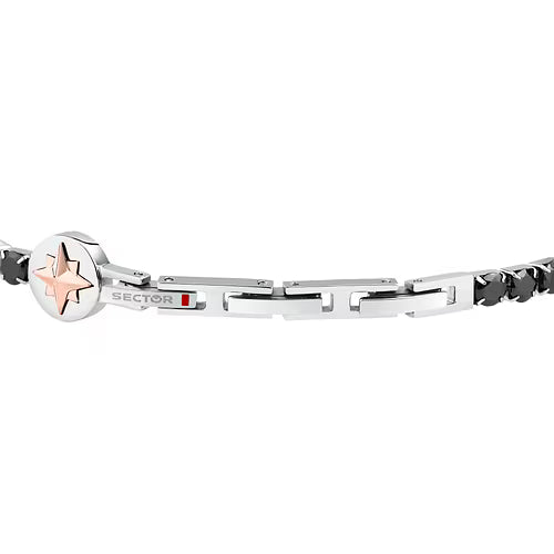 Bracciale Sector Uomo Acciaio Tennis Nero _SANN65