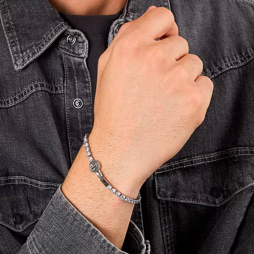 Bracciale Sector Uomo Acciaio Tennis Bianco Ancora _SANN66