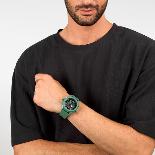 Orologio Sector Ex 48Uomo Analogico-Digitale Cinturino Plastica Verde  Oliva_R3251302004