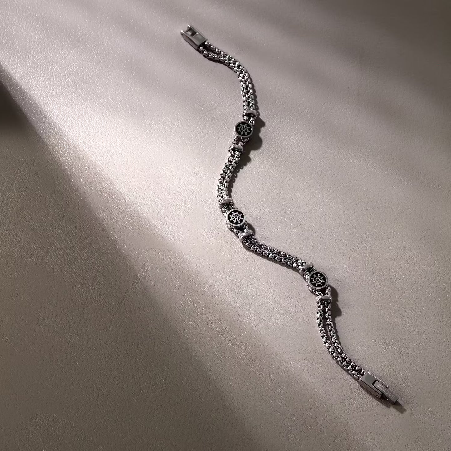 Bracciale Sector Uomo Acciaio Silver Marine Smalto Nero Timone _SADQ34