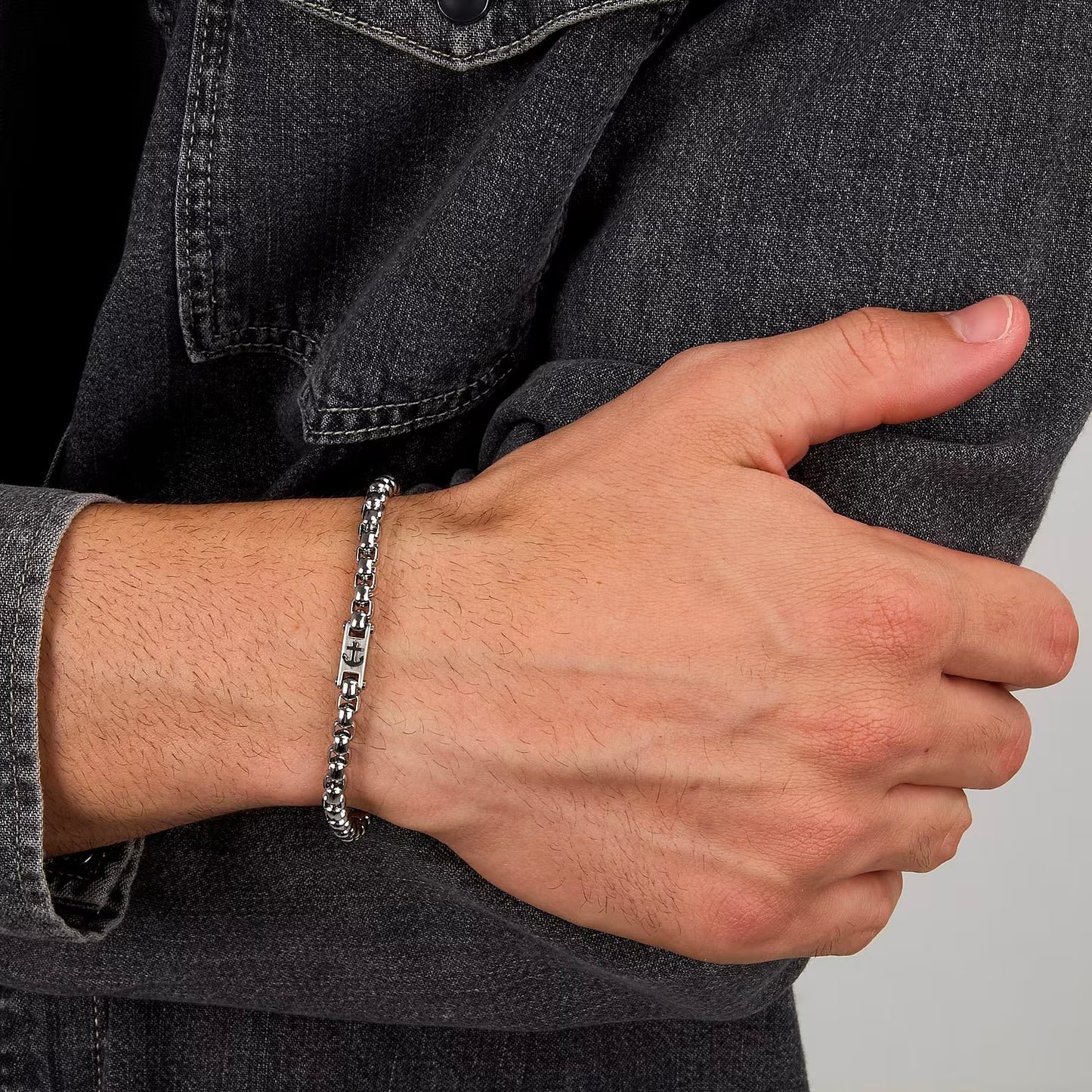 Bracciale Sector Uomo Acciaio Silver Marine Ancora _SAGJ41