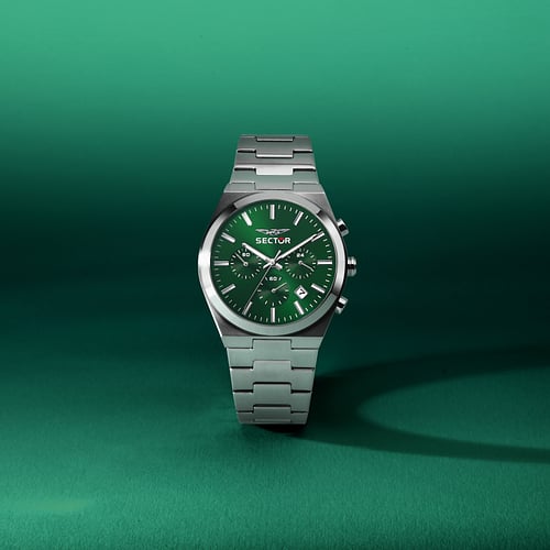 Orologio Sector C300 Uomo Acciaio Silver Cronografo Verde _R3273301002