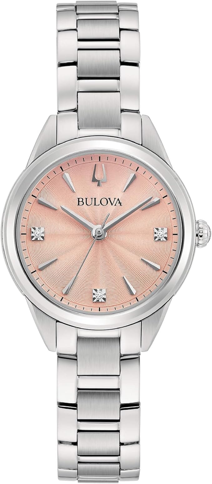 Bulova Lady Petite Damenuhr, Stahl, Nur Zeit, Rosa _96P254