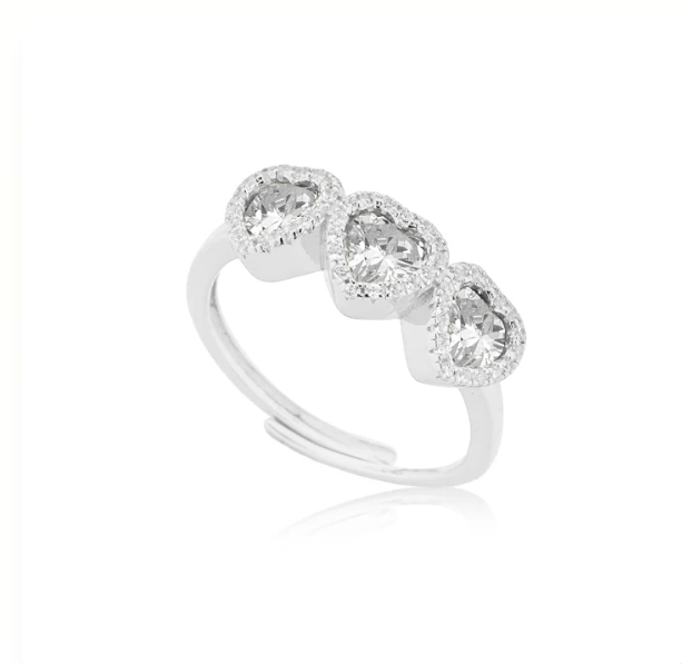 Anello Le Scritte dell'Amore Donna Argento 925 Trylogy Cuore Crystal _LSA08