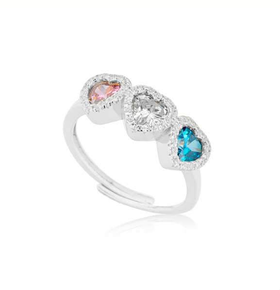 Anello Le Scritte dell'Amore Donna Argento 925 Trylogy Cuore Multicolor Chiaro_LSA10