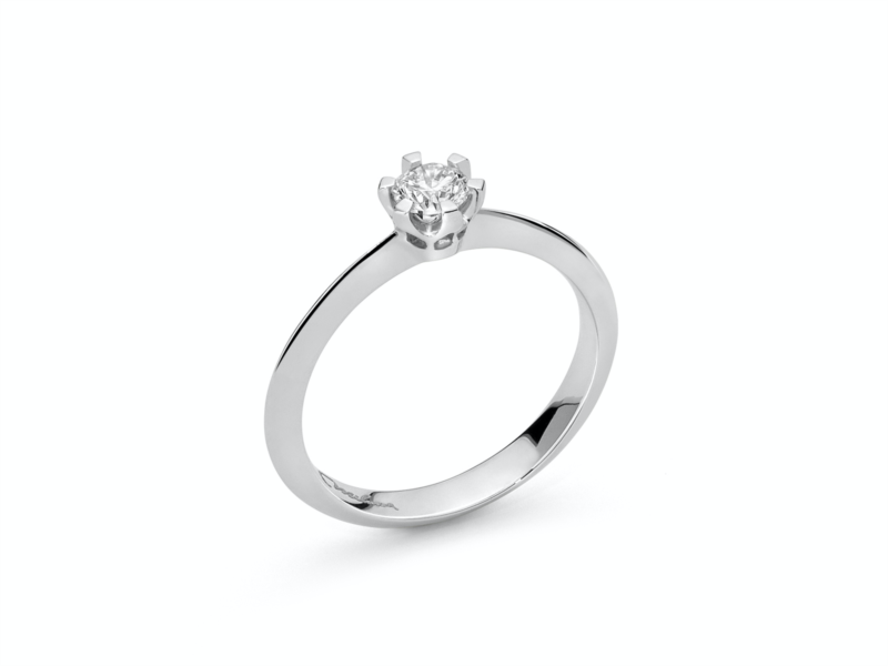 Anello Miluna Donna Oro Bianco 18kt Solitario Diamante _LID3433-010G7 TG 14