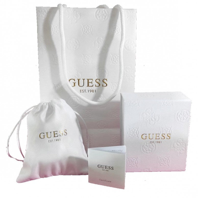 Anello Guess Donna Acciaio Dorato Logo Centrale Cristalli Bianchi _JUBR02139JWYG