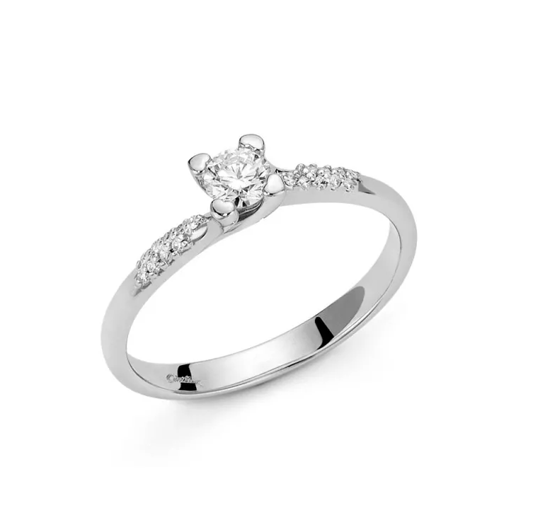 Anello Miluna Donna oro bianco 18kt Trilogy Caratura Totale 0,24 _LID3299-024G7