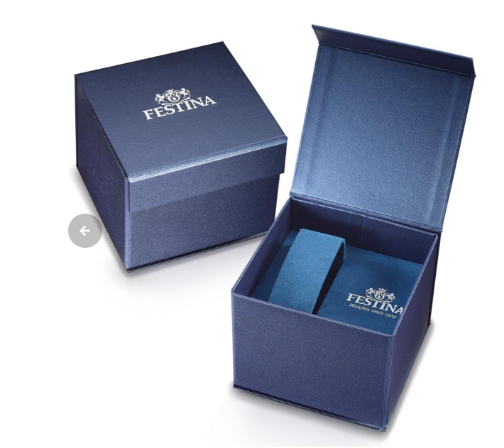 Festina Herrenuhr Stahl Goldarmband Blaues Zifferblatt Chronograph _F20633-2