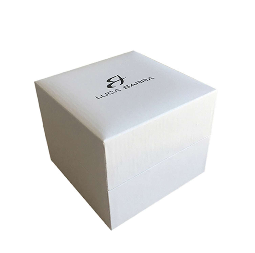 Orologio Luca Barra Cinturino Silicone Bianco Quadrante Cristalli Pendente Cuore _BW361