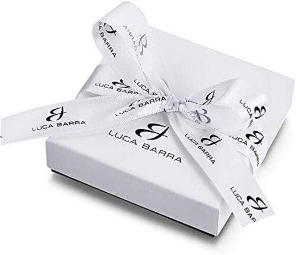Collana Luca Barra Uomo Acciaio Pendente Rosa dei Venti Dettaglio Blu _CA522