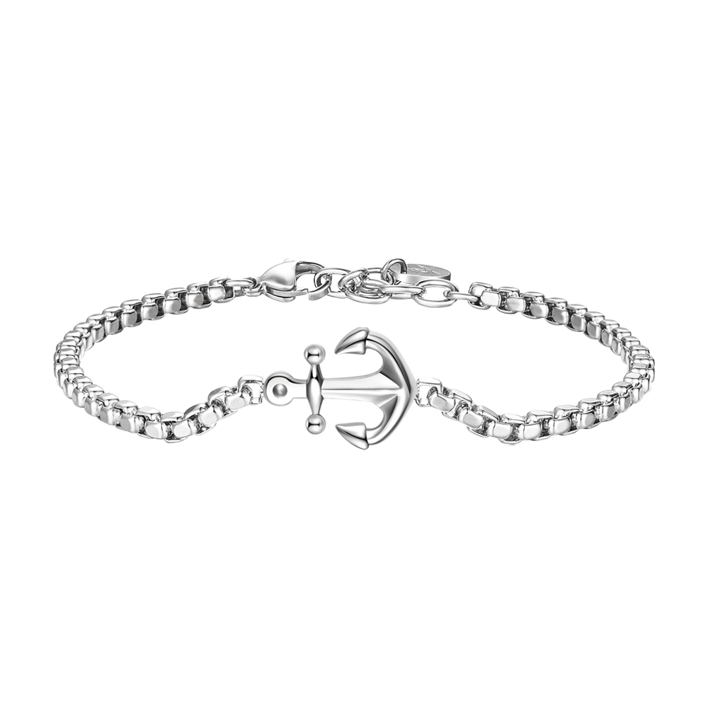 Bracciale Luca Barra Uomo Acciaio Ancora Centrale _BA1827
