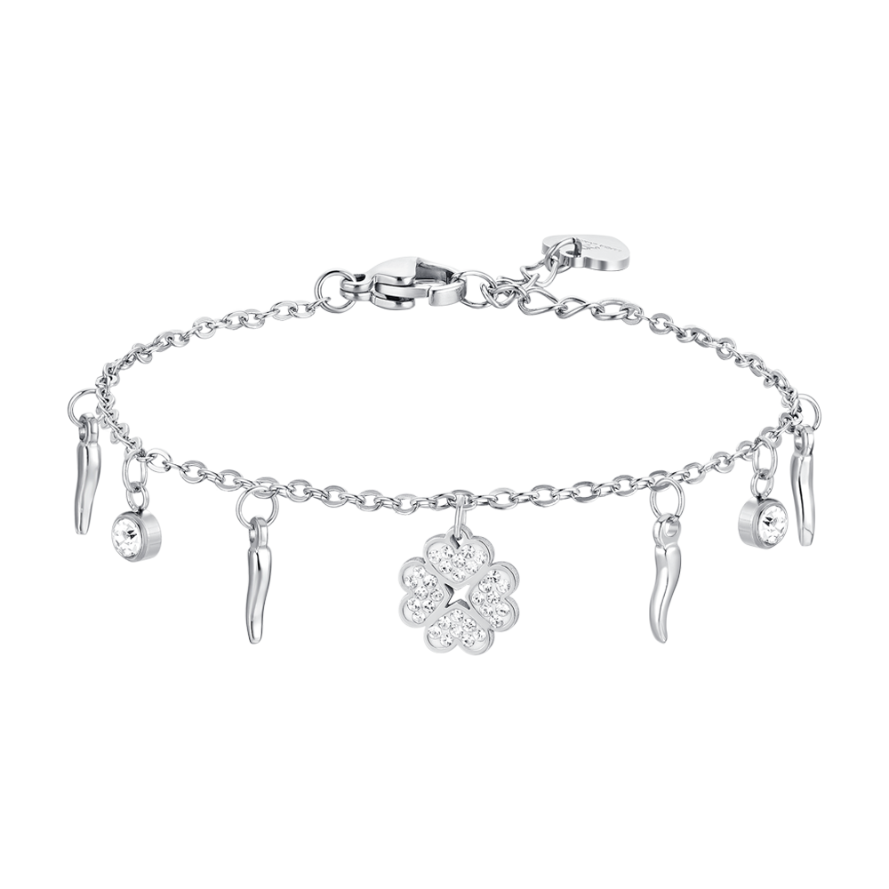 Bracciale Luca Barra Donna Acciaio ciondoli Fortuna _BK2691