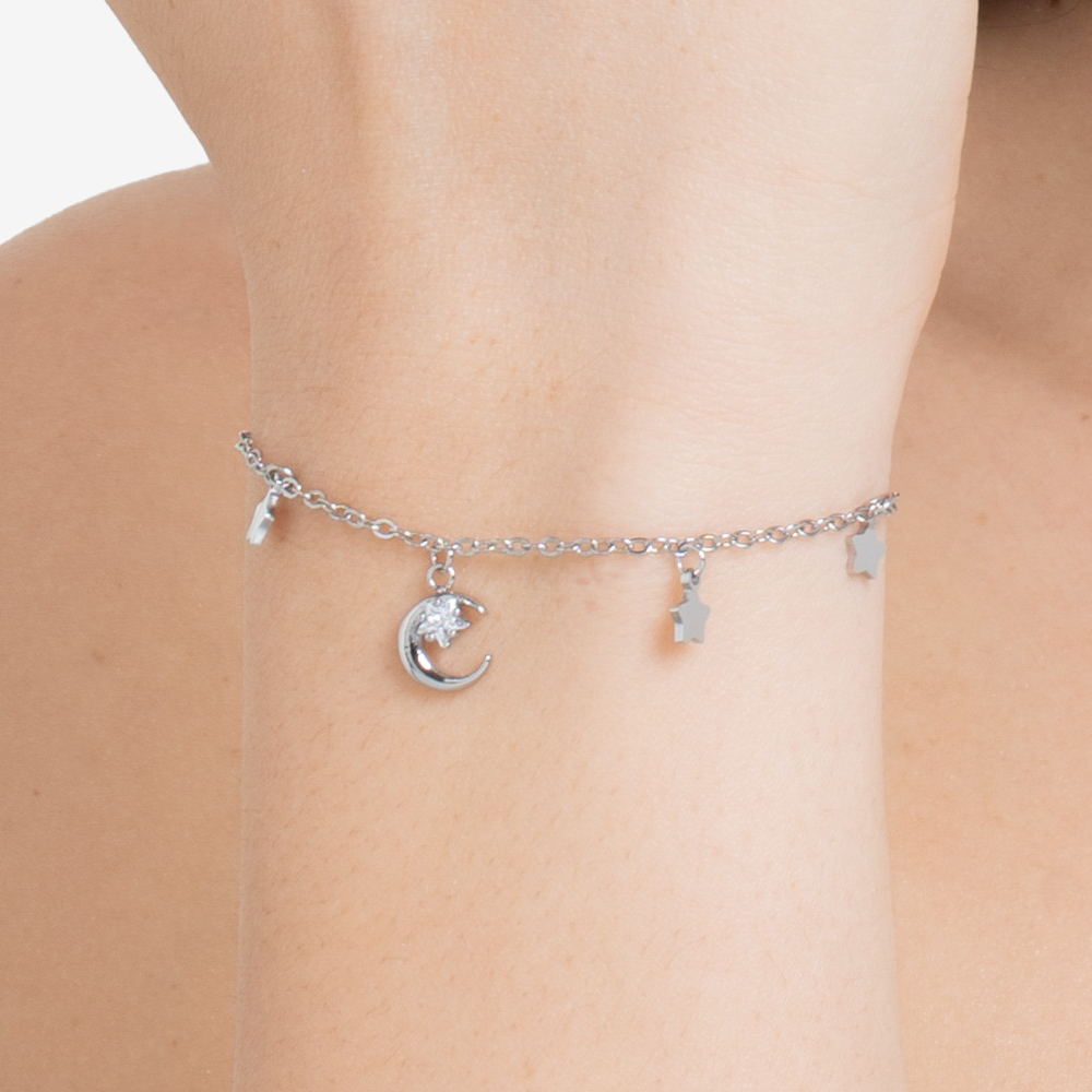 Bracciale Luca Barra Donna Acciaio ciondoli Fiore della Vita _BK2602