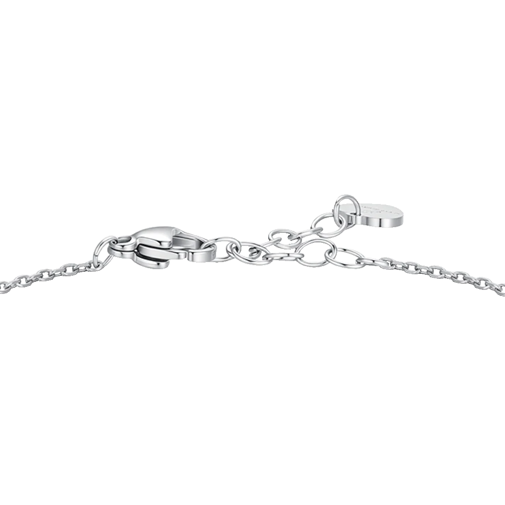 Luca Barra Damen-Tennisarmband mit abwechselnd lila und weißen Kristallen _BK2638