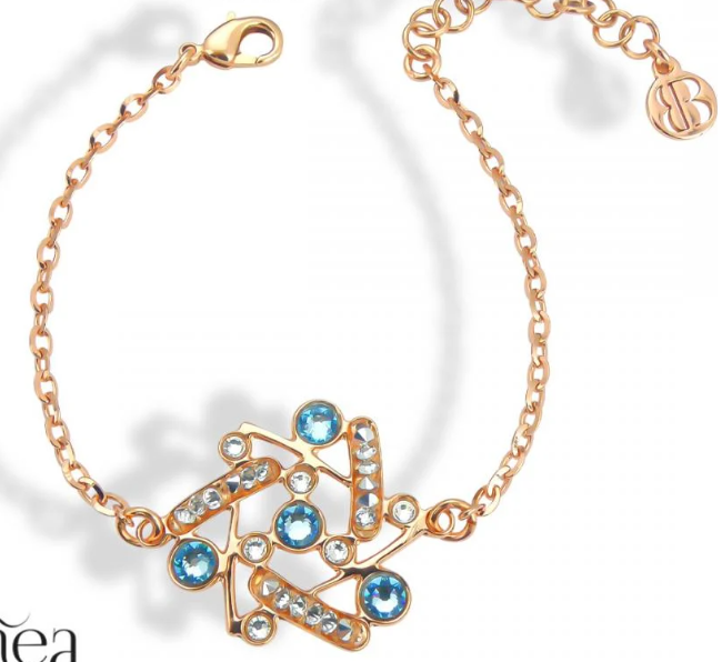 Bracciale Boccadamo Donna Bronzo Vortice Cristalli Azzurri e Bianchi _XBR917RS