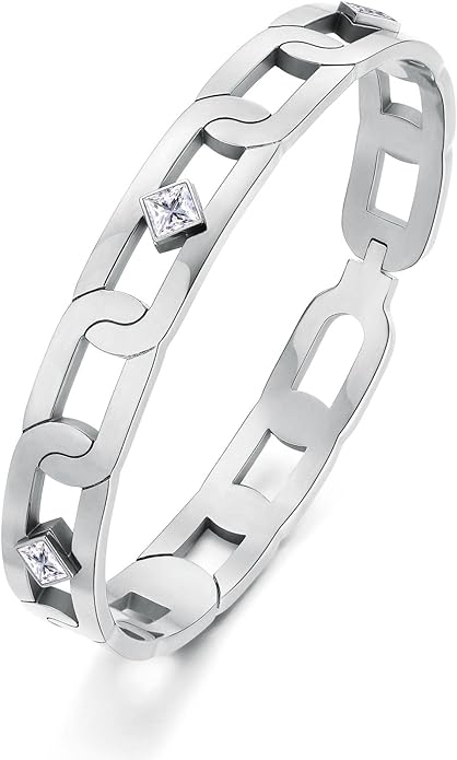 Brosway Damenarmband aus starrem Silberstahl mit Kristallen, With You Collection _BWY19
