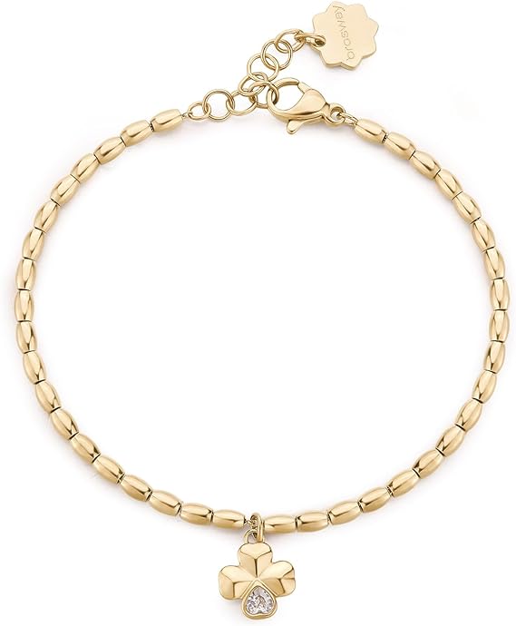 Bracciale Brosway Donna Acciaio Coll. CHAKRA Dorato Quadrifoglio Cristallo _BHKB0209