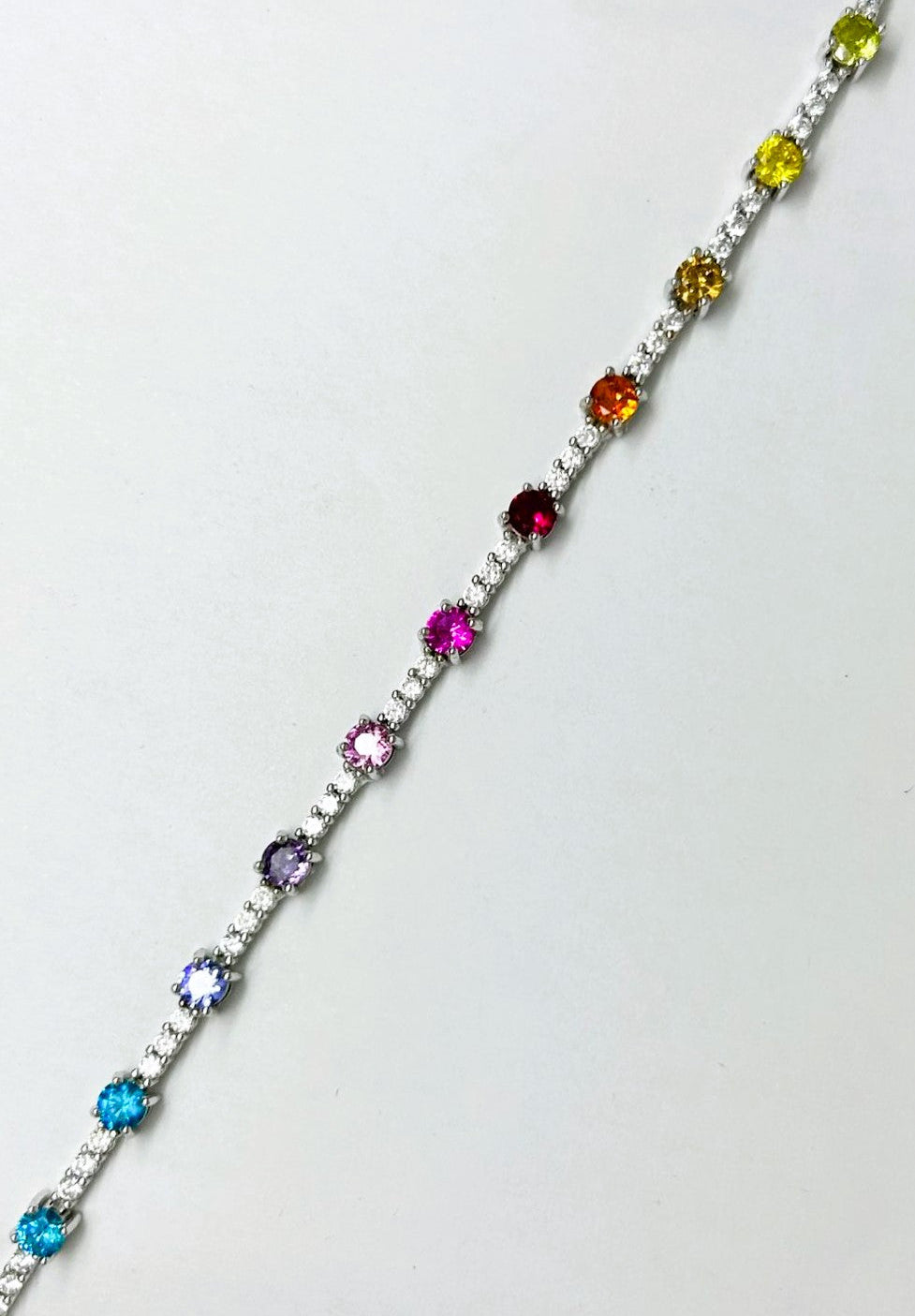 Bracciale Donna Argento Modello Tennis con Zirconi Multicolor BR006773