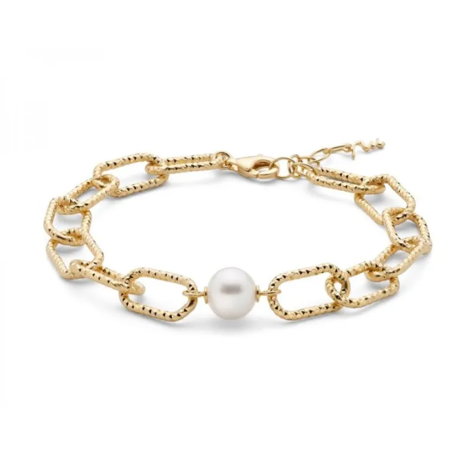 Bracciale Donna Miluna Argento 925 Dorato Perla bianca coltivata 9-9,5 mm _PBR3203G
