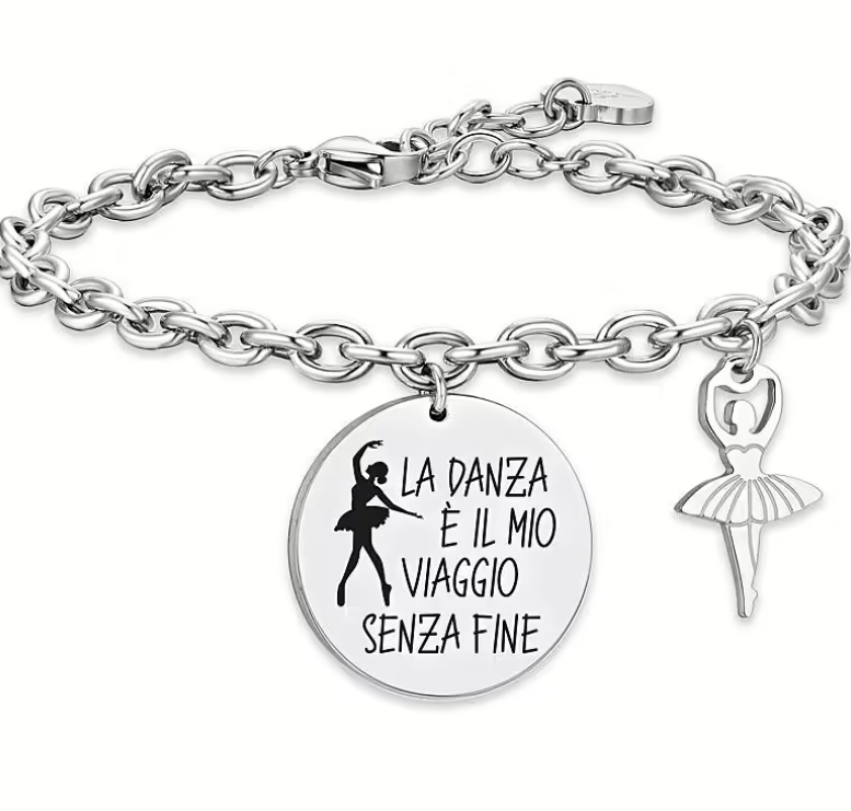 Bracciale Luca Barra Donna Acciaio Pendente Tema Danza _BK2645