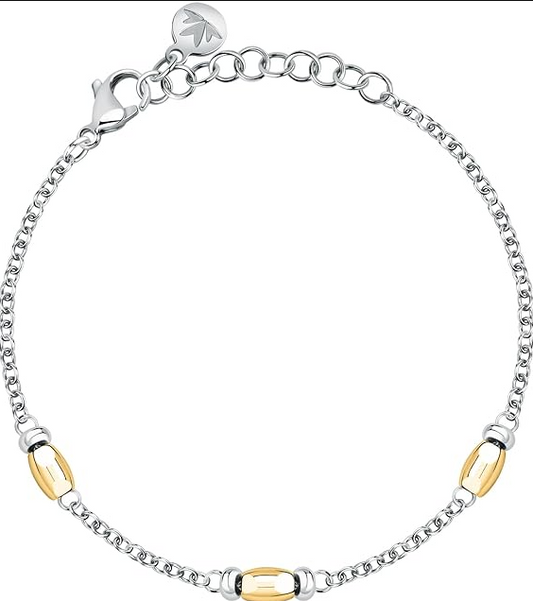 Bracciale Morellato Donna Acciaio Argento Dettagli Oro _SAXQ18