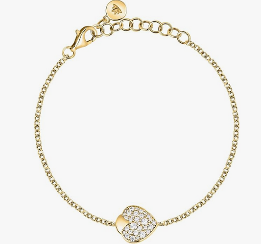 Bracciale Morellato Donna Acciaio Gold Collezione Istanti Cuore Cristalli _SAVZ18
