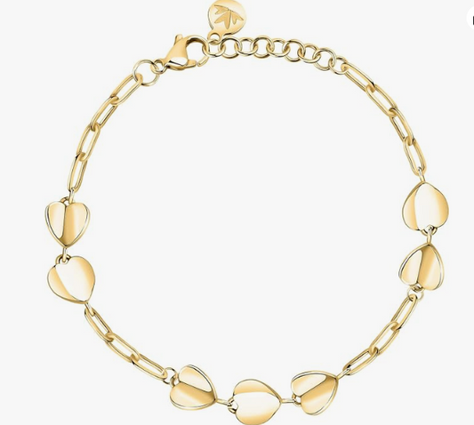 Bracciale Morellato Donna Acciaio Gold Collezione Pailettes Cuori _SAWW03
