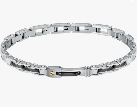 Bracciale Sector No Limits Uomo Acciaio Ceramica Nera Oro Giallo _SAVK03