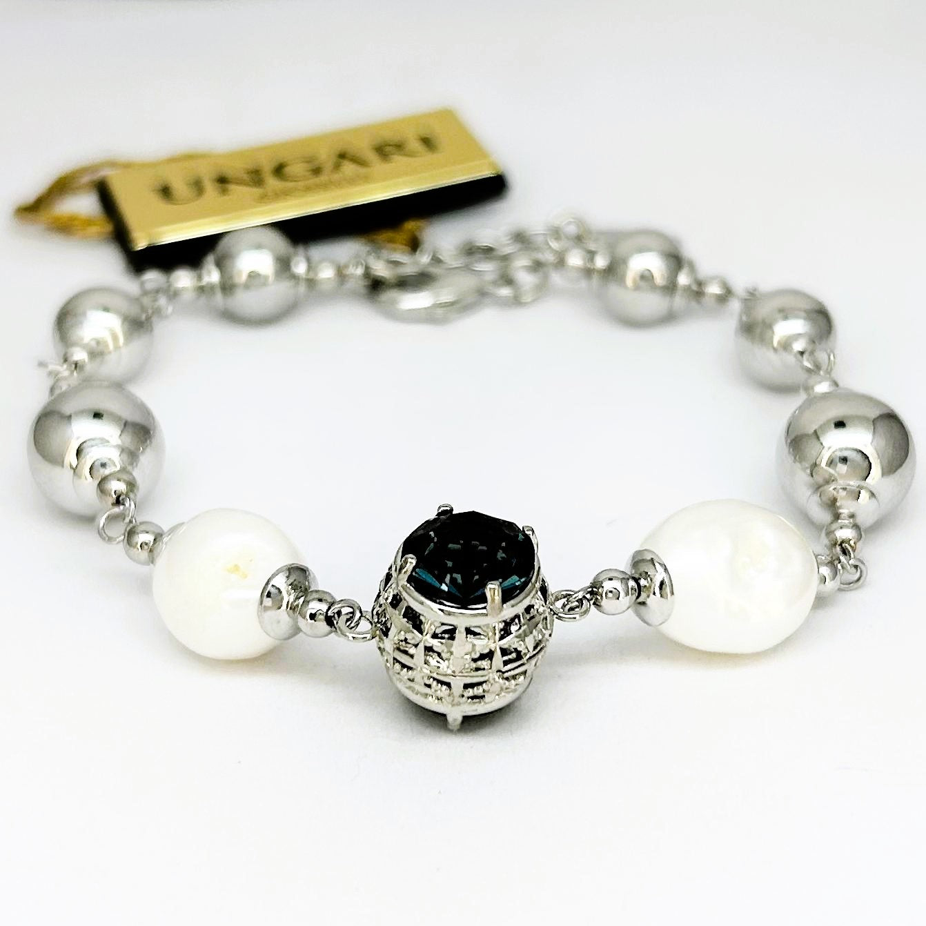 Bracciale Ungari Donna Bronzo Perle Barocche Acquamarina _BR008