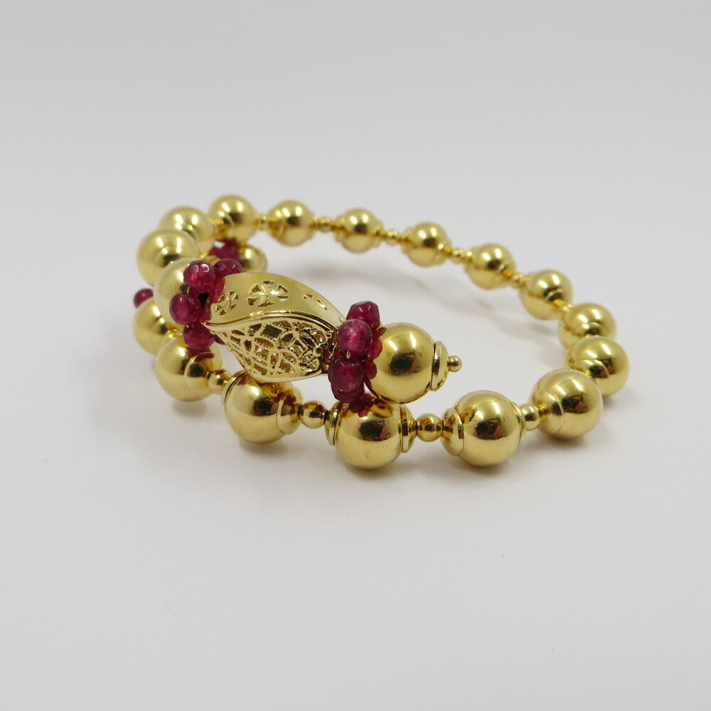 Bracciale Ungari Donna Bronzo Sfere e Perline Disegno Floreale _LANBR012