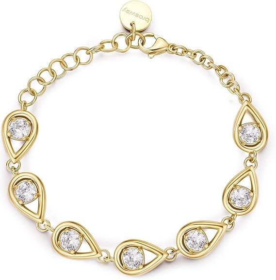 Bracciale Brosway Donna Dorato Coll. RIBBON Forma Goccia e Zirconi Bianchi _BBN38