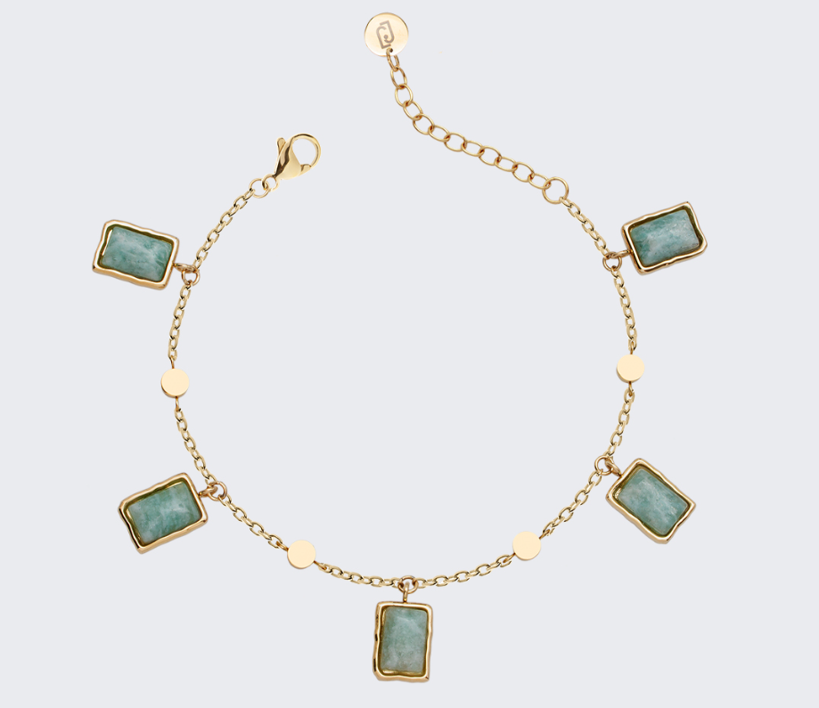Bracciale Liu Jo Donna Acciaio Gold Con Pietre gioiello Verde Acqua _LJ2859