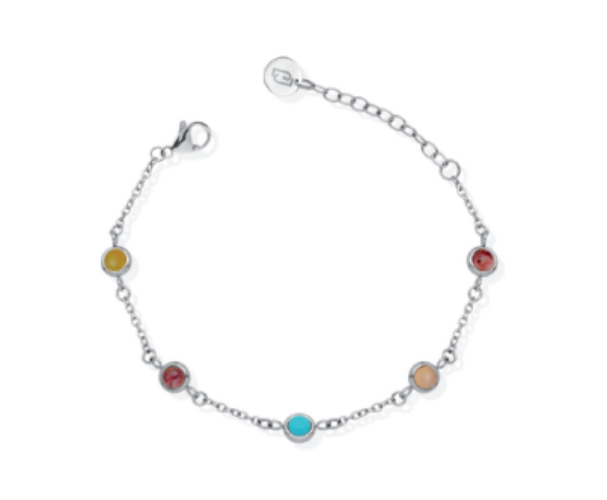 Bracciale Liu Jo Donna Acciaio Silver Pietre Colorate _LJ2861