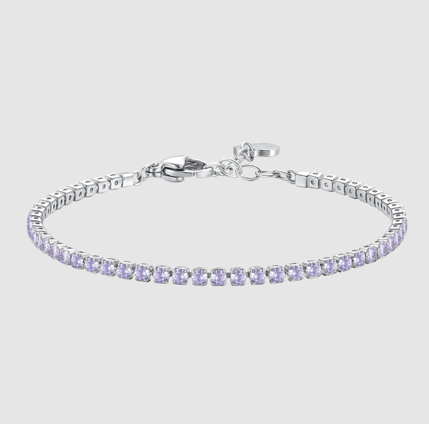 Bracciale Luca Barra Acciaio Donna Zirconi Viola _BK2875