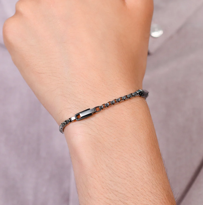 Bracciale Luca Barra Acciaio Uomo Ip Nero _BA1778