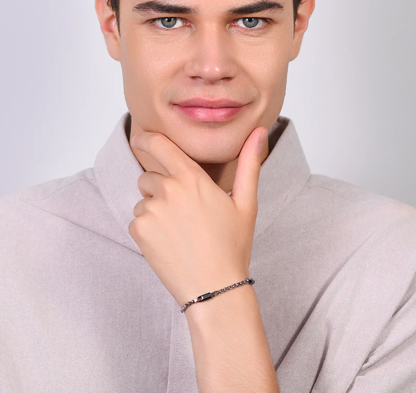 Bracciale Luca Barra Acciaio Uomo Ip Nero _BA1778
