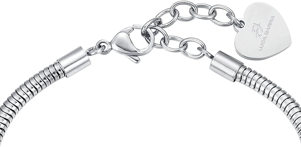 Bracciale Luca Barra Donna Acciaio Argentata Ciondolo Infinito Cristalli _BK1935