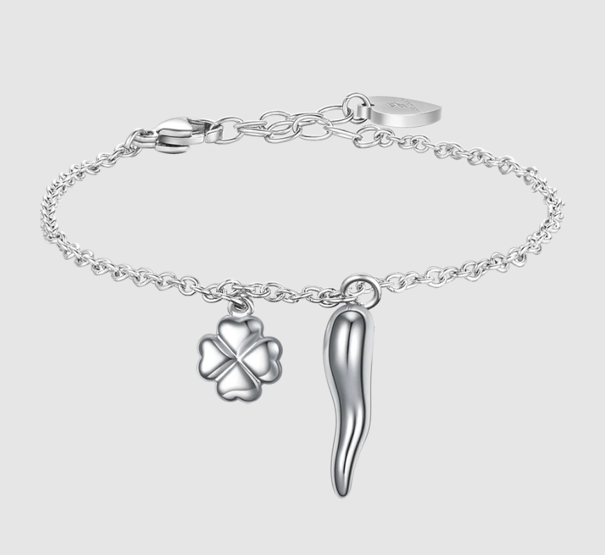 Bracciale Luca Barra Donna Acciaio Argentato Fortuna _BK2757