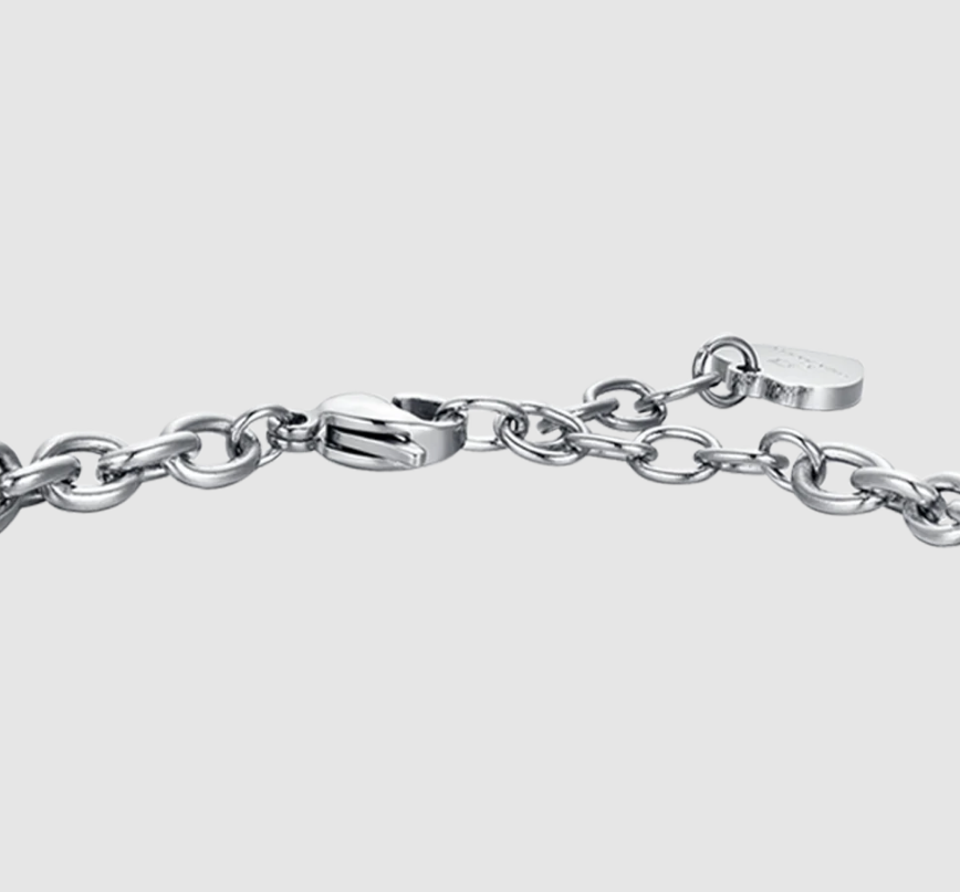 Bracciale Luca Barra Donna Acciaio Argentato Segno Zodiacale Cancro Stella _BK2544
