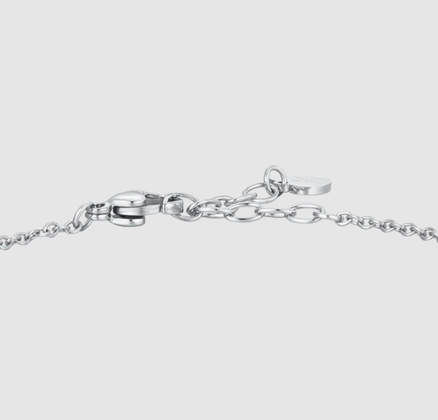 Bracciale Luca Barra Donna Acciaio Argentato Centrale Sole e Cristallo Bianco _BK2830