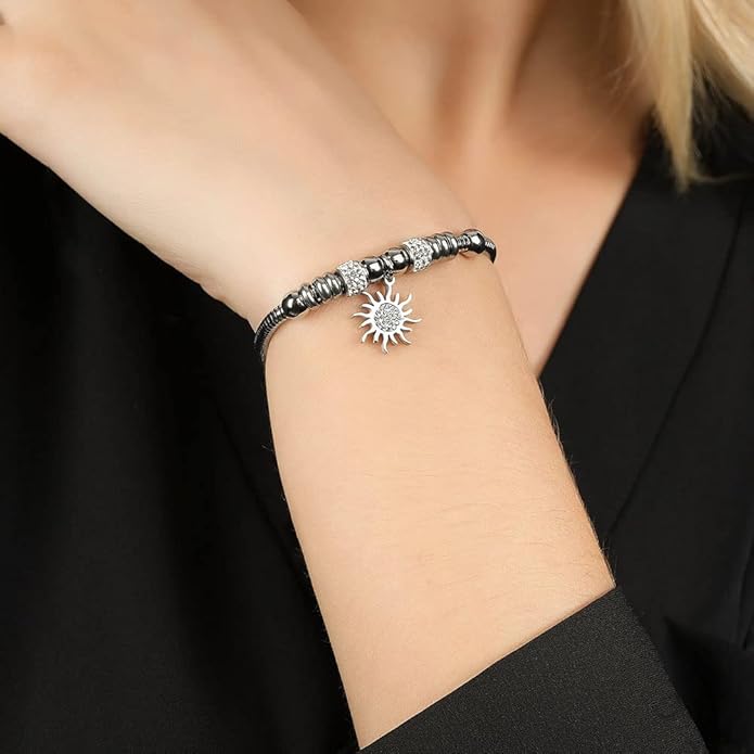 Luca Barra Damen-Armband aus Stahl mit Sonnenanhänger _BK2330