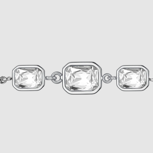 Bracciale Luca Barra Donna Acciaio Cristalli Bianchi _BK2754