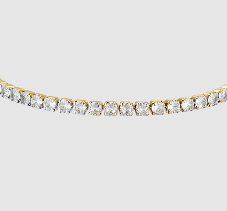 Bracciale Luca Barra Donna Acciaio Gold Zirconi Bianchi _BK2275