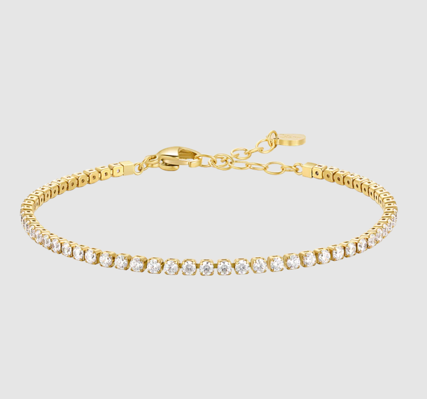 Bracciale Luca Barra Donna Acciaio Gold Zirconi Bianchi _BK2873