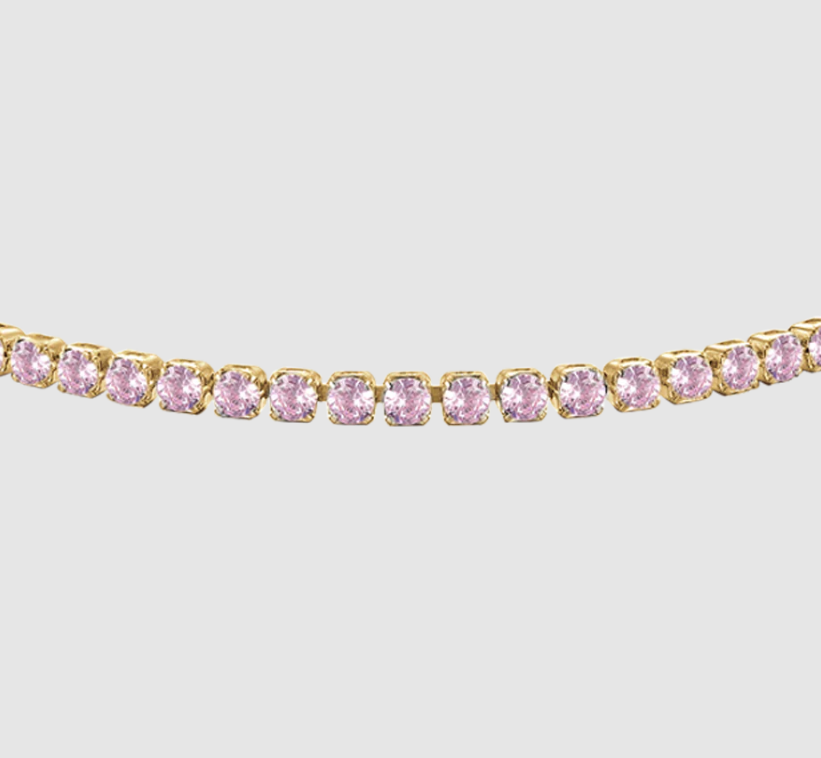 Bracciale Luca Barra Donna Acciaio Gold Zirconi Rosa _BK2883