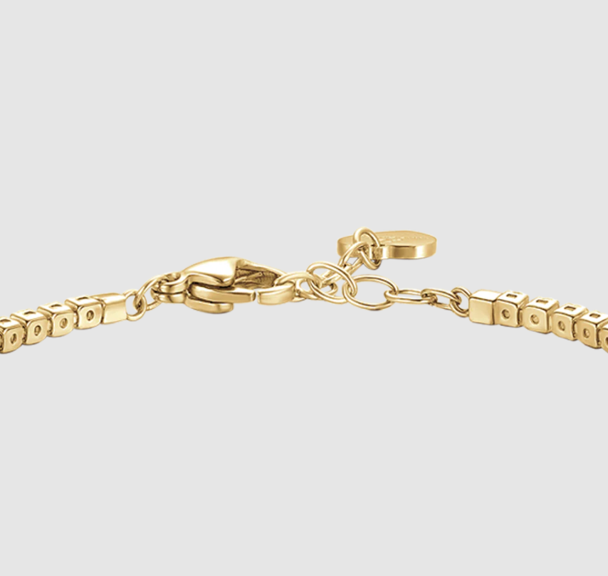 Bracciale Luca Barra Donna Acciaio Gold Zirconi Bianchi _BK2873