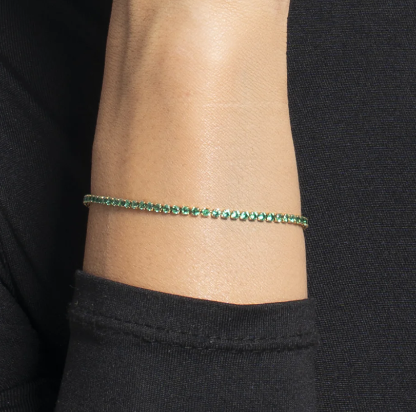 Bracciale Luca Barra Donna Acciaio Gold Zirconi Verde _BK2886